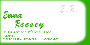 emma recsey business card